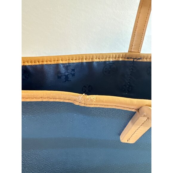 Tory Burch Blue and Tan Tote Bag - Picture 5 of 12
